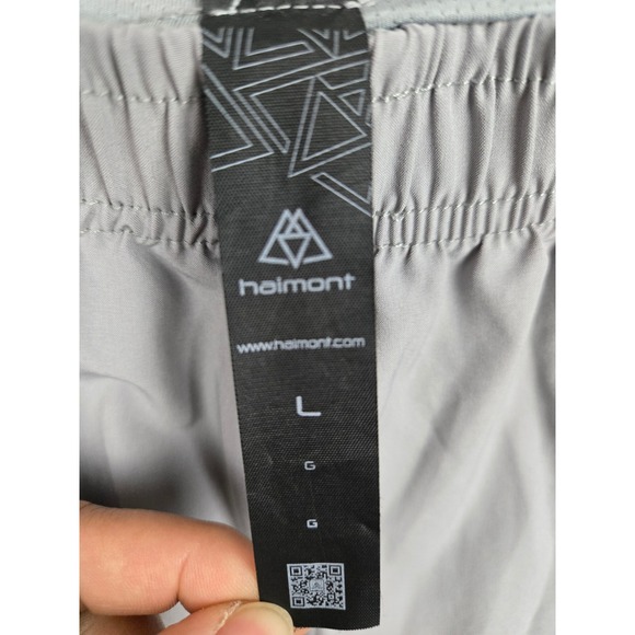 Haimont Womens Running Shorts Gray Liner Zipper Pocket Athletic Size Large - Picture 9 of 11